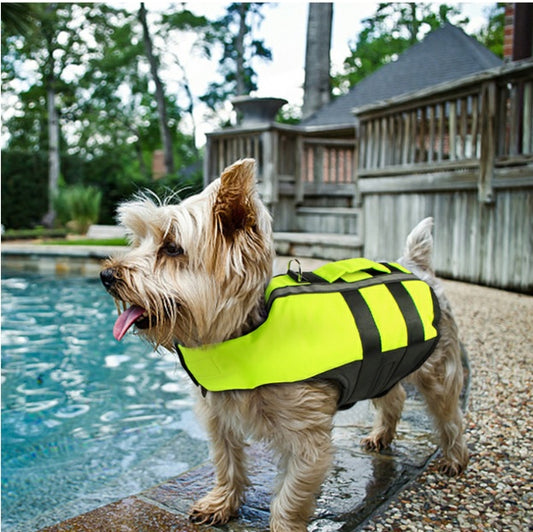 Inflatable Diving Fabric Pet Life Preserver Safety Dog Swimming Pool Vest